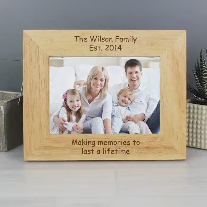 Personalised Landscape 5x7 Oak Finish Photo Frame