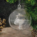 Personalized Reindeer Glass Bauble: Christmas Tree Decoration