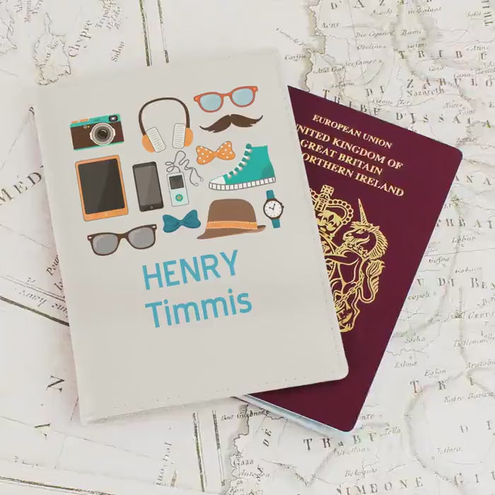 Personalised Male Cream Passport Holder