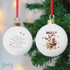 Personalised Boofle Christmas Reindeer Bauble