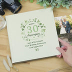 Personalised Botanical Anniversary Photo Album | Gift for Couples | Silver Golden Ruby Wedding Keepsake