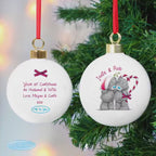 Personalised Me To You Couple Christmas Bauble