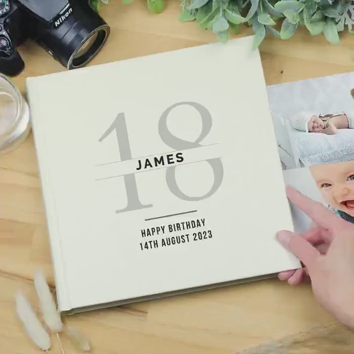 Personalised Birthday Photo Album: Modern Square 6x4 Keepsake