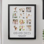 Personalised Black Photo Frame for Weddings, Anniversaries, Engagements, and Milestones.