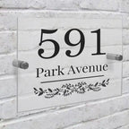 Personalised Acrylic House Sign: Botanical Address Plaque