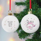 Custom Unicorn Bauble - Personalised Christmas Ornament