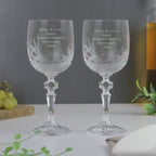 Personalised Pair of Crystal Wine Glasses