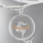 Personalised Gold Glitter Reindeer Glass Christmas Bauble