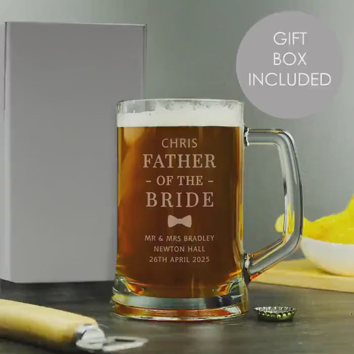 Personalised Father of the Bride Pint Stern Tankard
