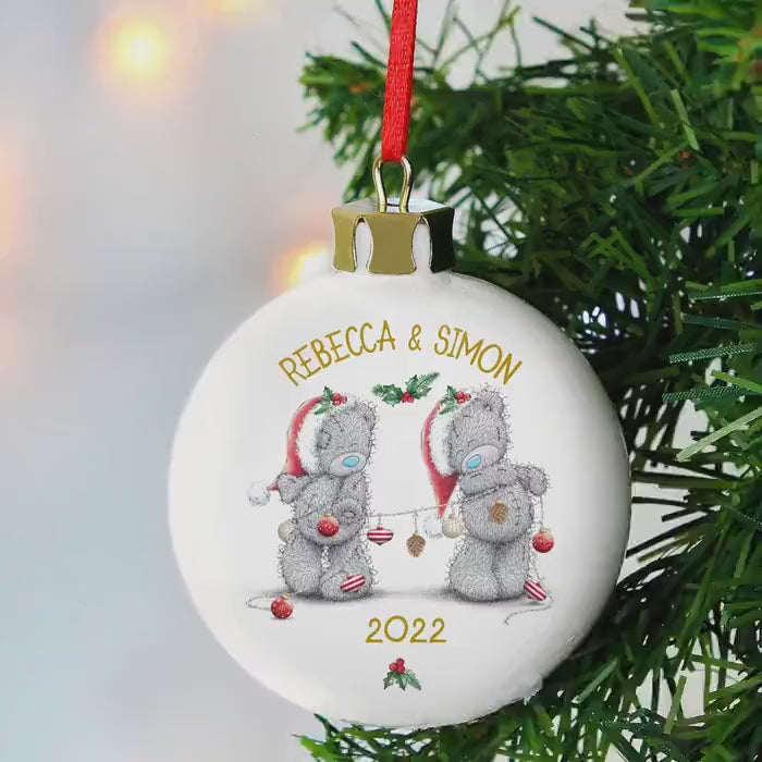 Personalised Me to You Christmas Couple's Bauble