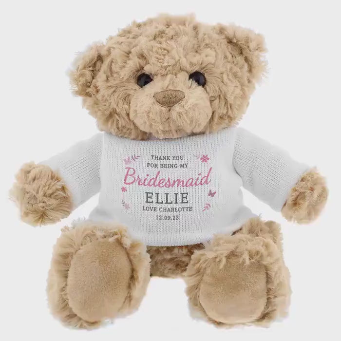 Personalised Girls Custom Teddy Bear, Soft Plush Cuddly Gift, Birthdays, Baby Showers, Keepsake.