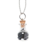 Protection Black Obsidian Crystal Chip Potion Bottle Necklace | Inspired Creative Gifts | UK Supplier