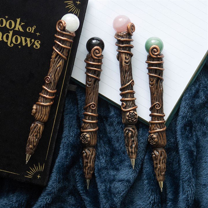 Protection Black Obsidian Crystal Wand Pen | Inspired Creative Gifts | UK Supplier