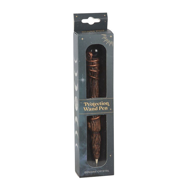 Protection Black Obsidian Crystal Wand Pen | Inspired Creative Gifts | UK Supplier