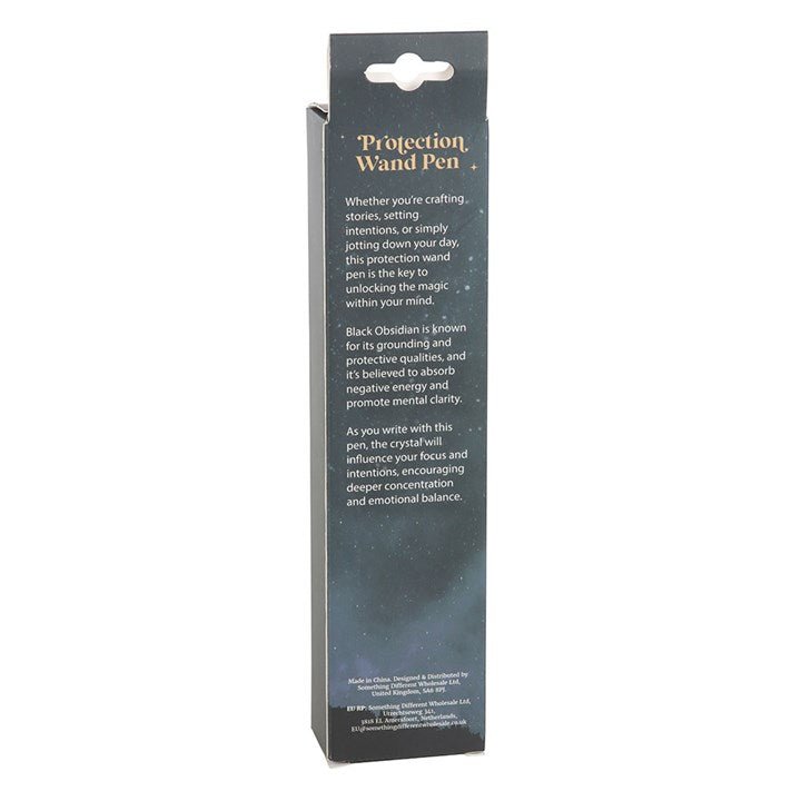 Protection Black Obsidian Crystal Wand Pen | Inspired Creative Gifts | UK Supplier