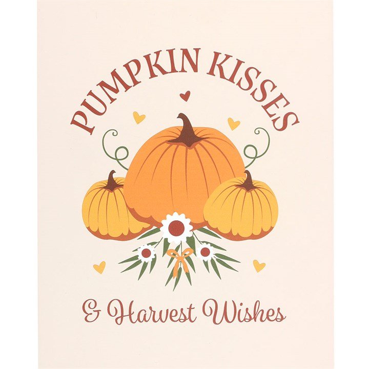 Pumpkin Kisses & Harvest Wishes Hanging Sign | Inspired Creative Gifts | UK Supplier