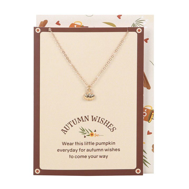 Pumpkin Necklace on Greeting Card | Inspired Creative Gifts | UK Supplier