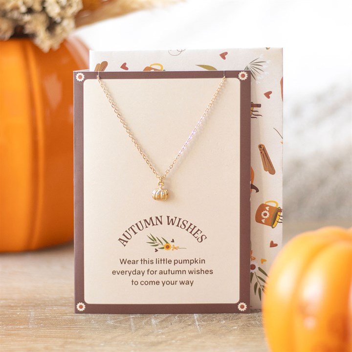 Pumpkin Necklace on Greeting Card | Inspired Creative Gifts | UK Supplier
