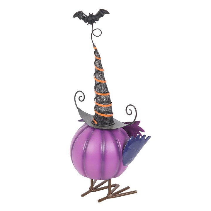 Purple Metal Owl Ornament with Witch Hat | Inspired Creative Gifts | UK Supplier