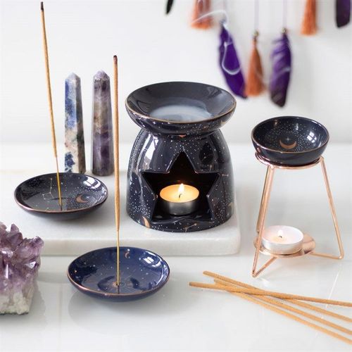 Purple Star Sign Oil Burner on Metal Base | Inspired Creative Gifts | UK Supplier