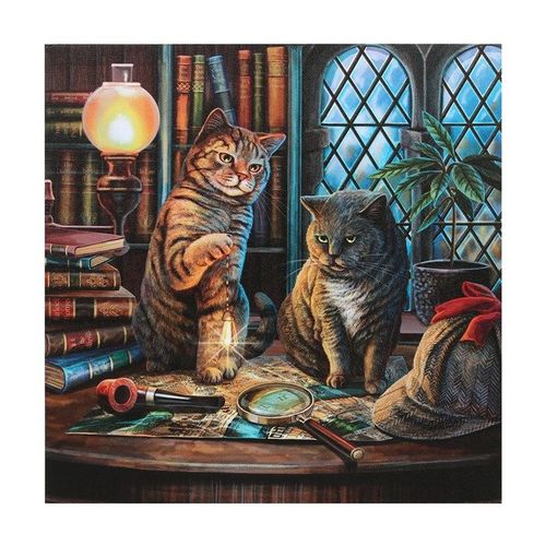 Purrlock Holmes Light Up Canvas Plaque by Lisa Parker | Inspired Creative Gifts | UK Supplier