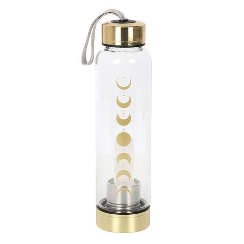 Quartz Moon Phase Glass Water Bottle | Inspired Creative Gifts | UK Supplier