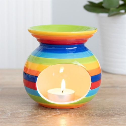 Rainbow Stripe Oil Burner | Inspired Creative Gifts | UK Supplier