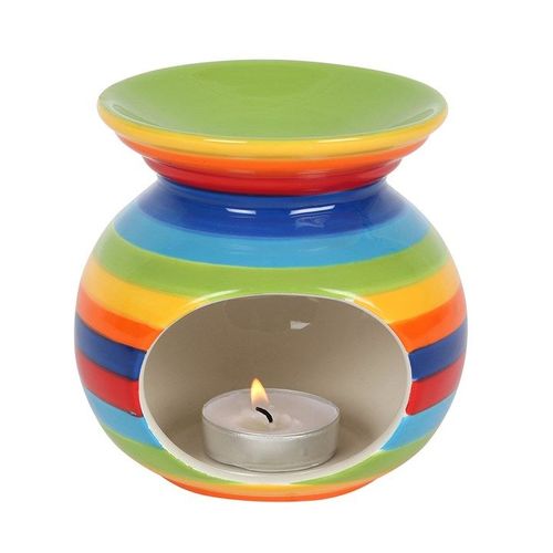 Rainbow Stripe Oil Burner | Inspired Creative Gifts | UK Supplier