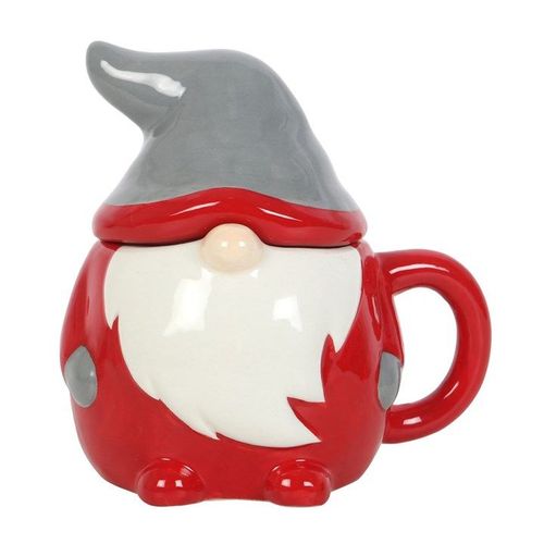 Red and Grey Gonk Lidded Mug | Inspired Creative Gifts | UK Supplier