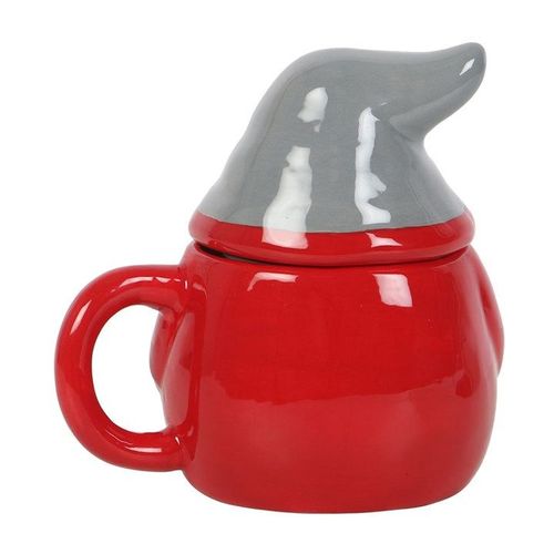 Red and Grey Gonk Lidded Mug | Inspired Creative Gifts | UK Supplier