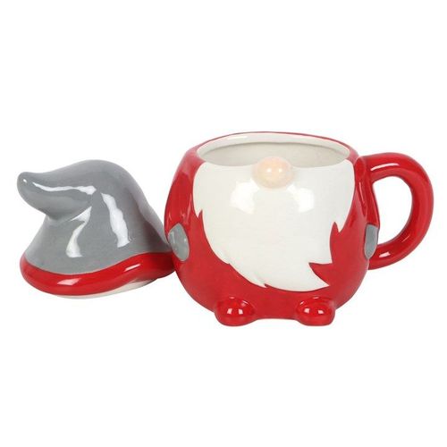 Red and Grey Gonk Lidded Mug | Inspired Creative Gifts | UK Supplier