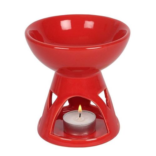 Red Deep Bowl Oil Burner and Wax Warmer | Inspired Creative Gifts | UK Supplier