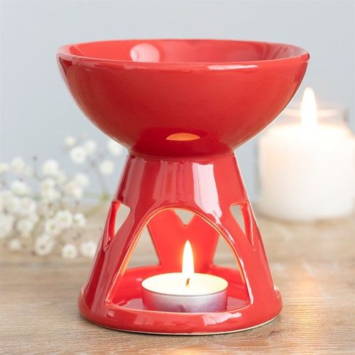 Red Deep Bowl Oil Burner and Wax Warmer | Inspired Creative Gifts | UK Supplier