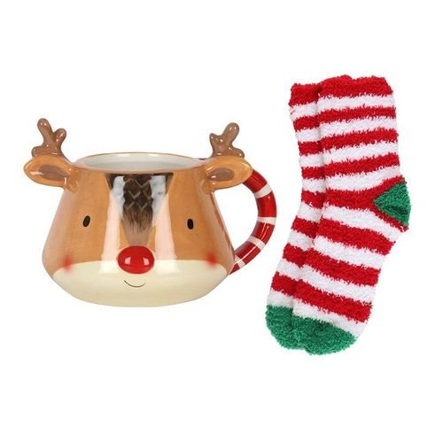 Reindeer Mug and Socks Set | Inspired Creative Gifts | UK Supplier