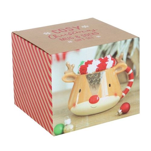 Reindeer Mug and Socks Set | Inspired Creative Gifts | UK Supplier