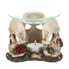 Resin and Glass Skull Rose Oil Burner | Inspired Creative Gifts | UK Supplier