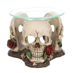 Resin and Glass Skull Rose Oil Burner | Inspired Creative Gifts | UK Supplier