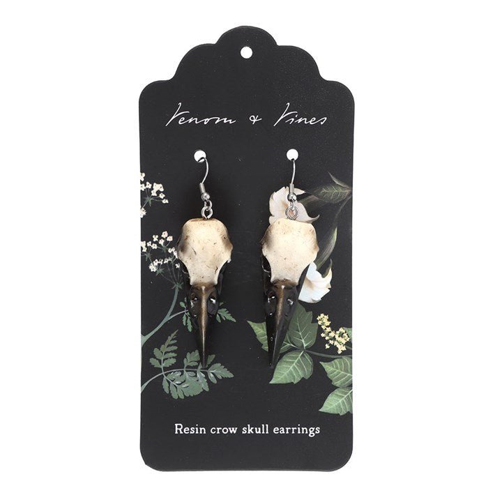 Resin Crow Skull Earrings | Inspired Creative Gifts | UK Supplier