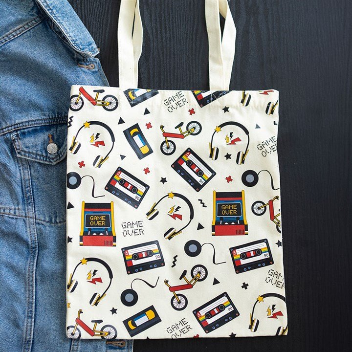 Retro 80s Print Polycotton Tote Bag | Inspired Creative Gifts | UK Supplier