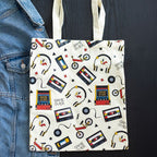 Retro 80s Print Polycotton Tote Bag | Inspired Creative Gifts | UK Supplier