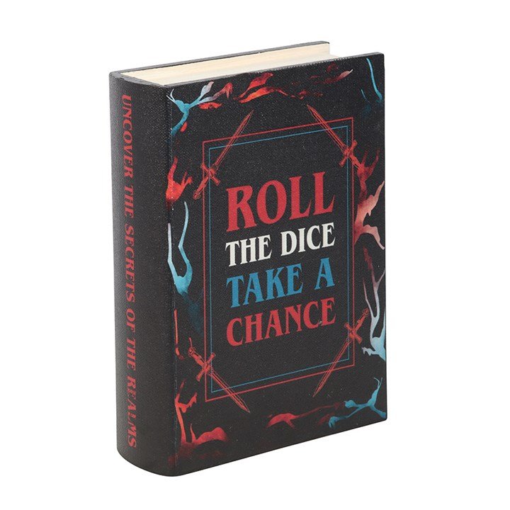 Roll the Dice, Take a Chance Book Shaped Storage Box | Inspired Creative Gifts | UK Supplier
