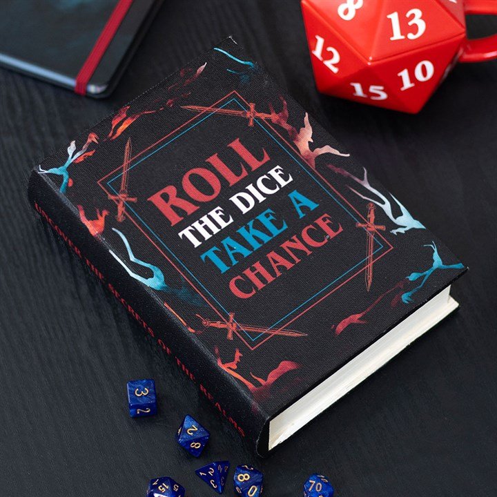 Roll the Dice, Take a Chance Book Shaped Storage Box | Inspired Creative Gifts | UK Supplier