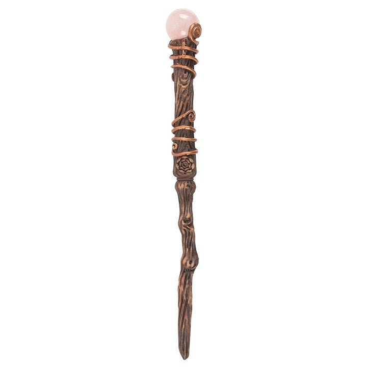 Romance Rose Quartz Crystal Wand with Pouch | Inspired Creative Gifts | UK Supplier