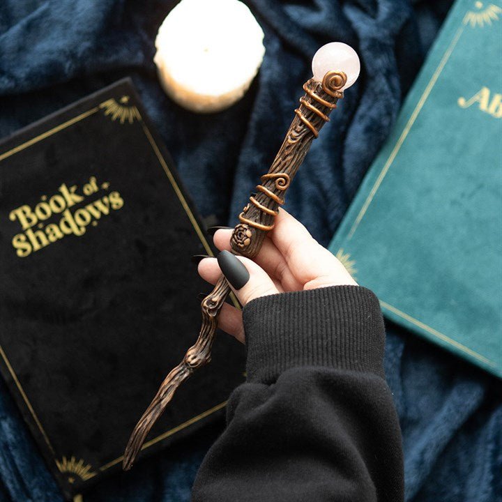 Romance Rose Quartz Crystal Wand with Pouch | Inspired Creative Gifts | UK Supplier