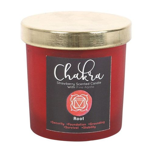 Root Chakra Strawberry Crystal Chip Candle | Inspired Creative Gifts | UK Supplier