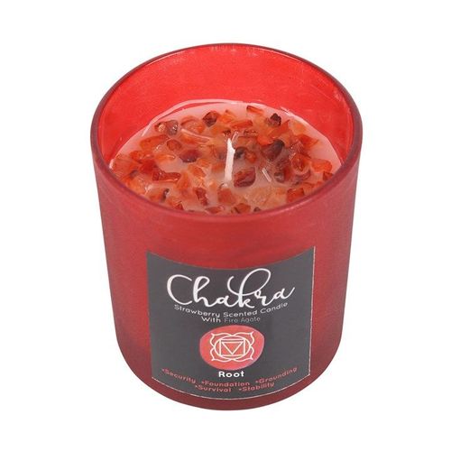 Root Chakra Strawberry Crystal Chip Candle | Inspired Creative Gifts | UK Supplier