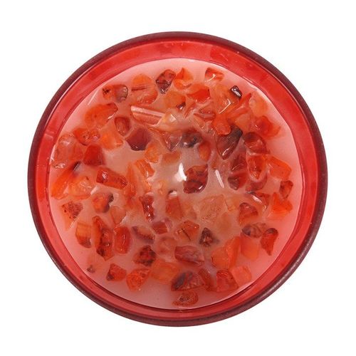 Root Chakra Strawberry Crystal Chip Candle | Inspired Creative Gifts | UK Supplier