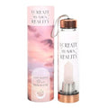 Rose Quartz Create My Own Reality Glass Water Bottle | Inspired Creative Gifts | UK Supplier