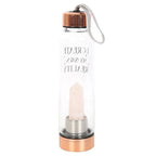 Rose Quartz Create My Own Reality Glass Water Bottle | Inspired Creative Gifts | UK Supplier