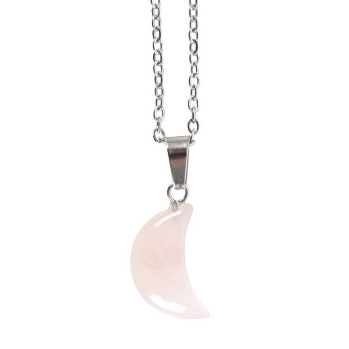 Rose Quartz Crystal Moon Necklace on Greeting Card | Inspired Creative Gifts | UK Supplier